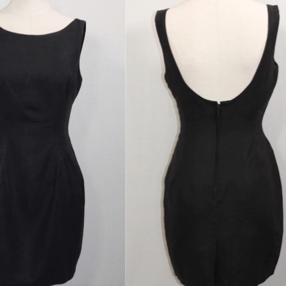 Carmen Marc Valvo Linen Black Dress - Picture 13 of 13